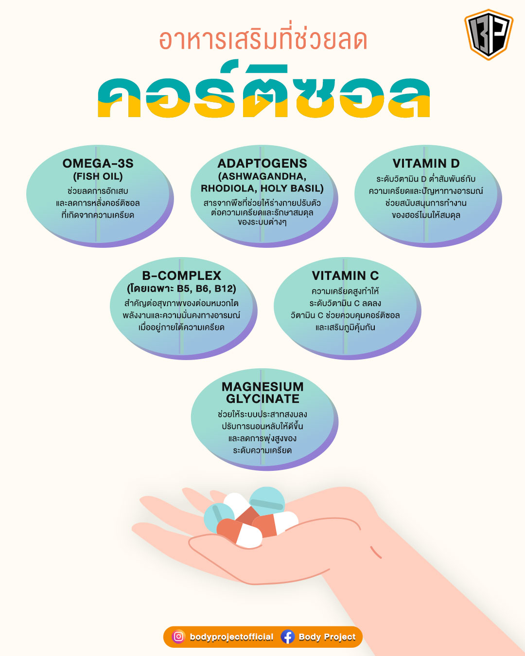 อาหารเสริมที่ช่วยลดคอร์ติซอล